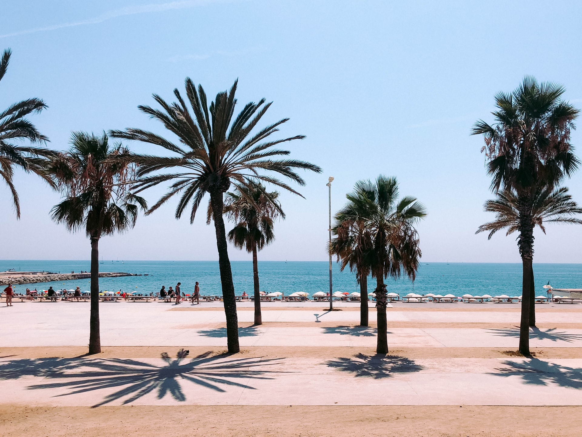 Pale beach in barcelona